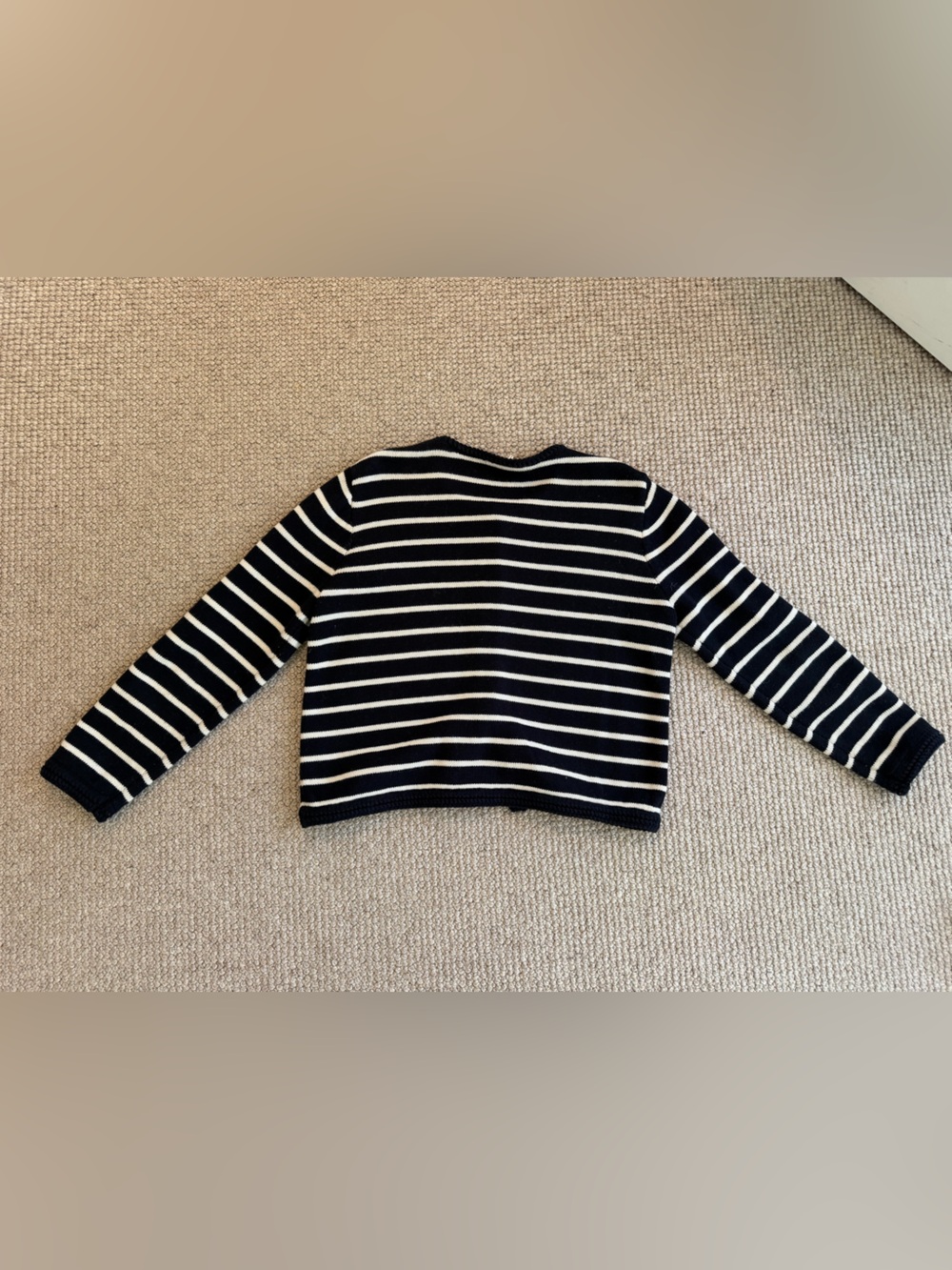 Frame Denim black & White Striped Button-Front Cardigan - Picture 3 of 3
